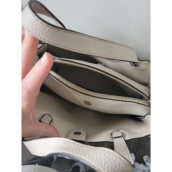 Zara Basics Collection Ivory Pebbled Leather‎ Purse Shoulder Bag - Picture 7 of 8